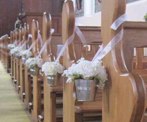 Tags church decoration floral pew ends pew ends to hire silver bucket 
